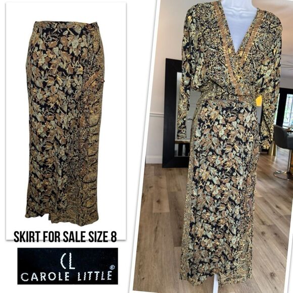 Carole Little Petites Tapestry Print V-neck Cropped Top, Size Petite 4 - Picture 2 of 11